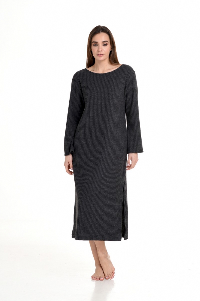 Μονόχρωμο Γυναικείο Νυχτικό με πλεκτή διάταξη