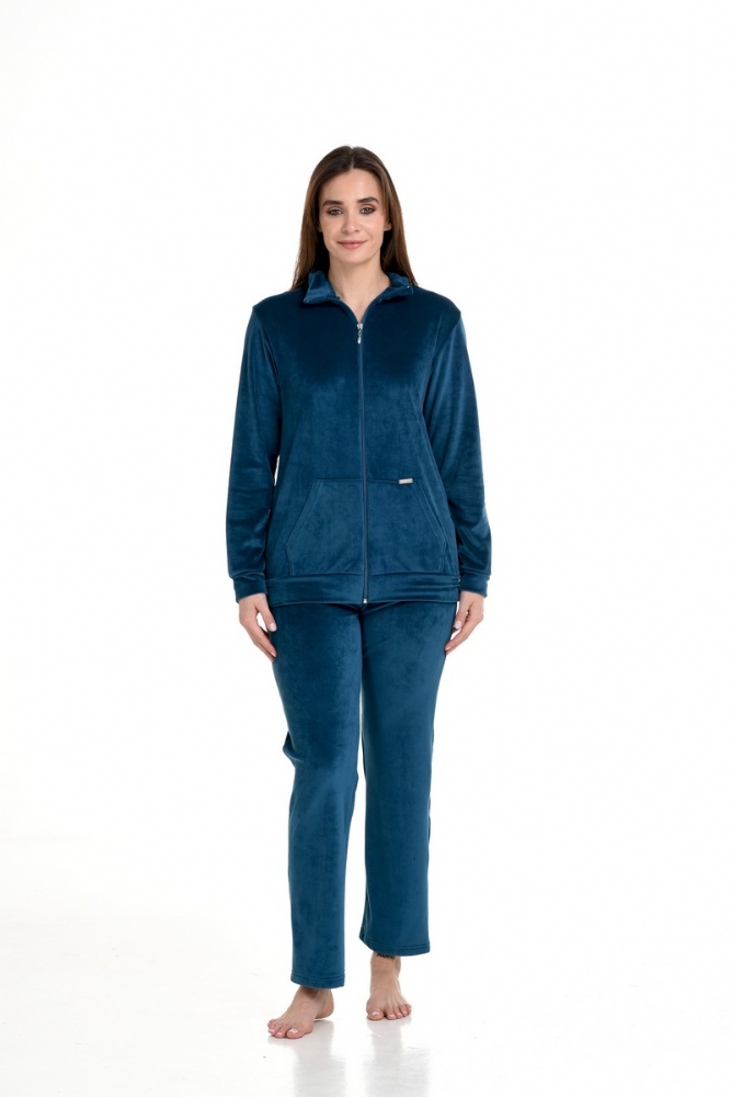 Γυναικεία βελούδινη φόρμα με φερμουάρ