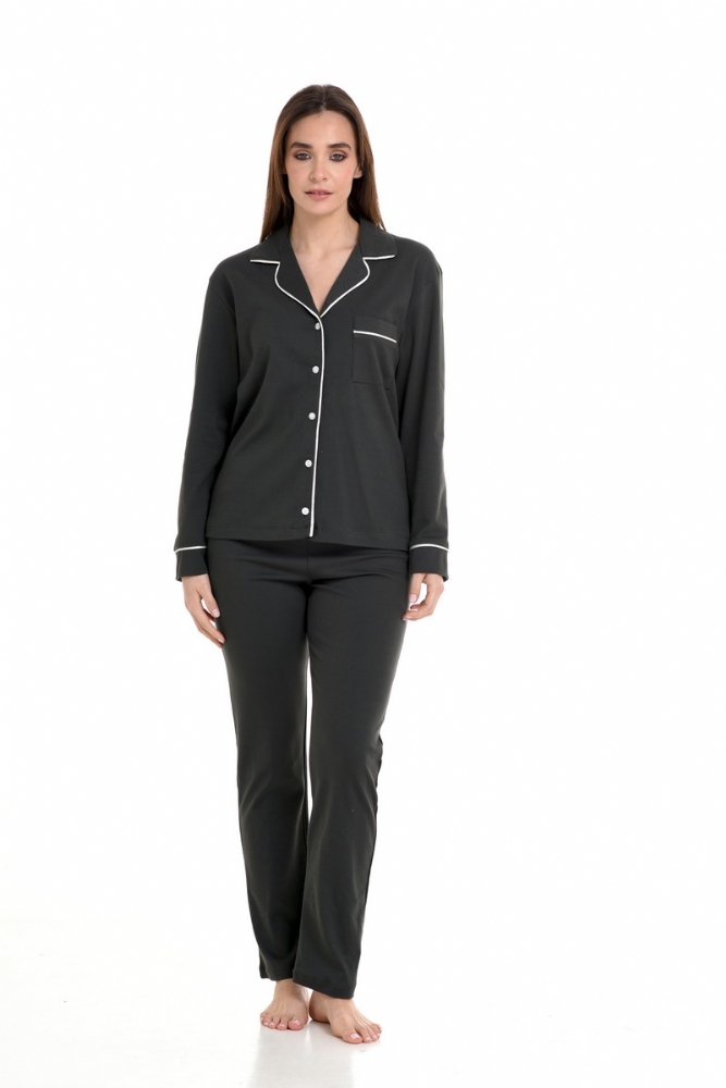 Χειμερινή κουμπωτή πυτζάμα ιντερλοκ